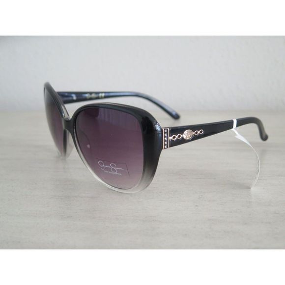 Jessica Simpson J5997-OXX Oversized Crystal Accent Black & Clear Rim Sunglasses - Picture 10 of 11